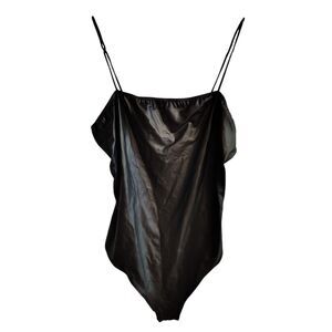 Marci Black Faux Leather cami‎ one piece XL